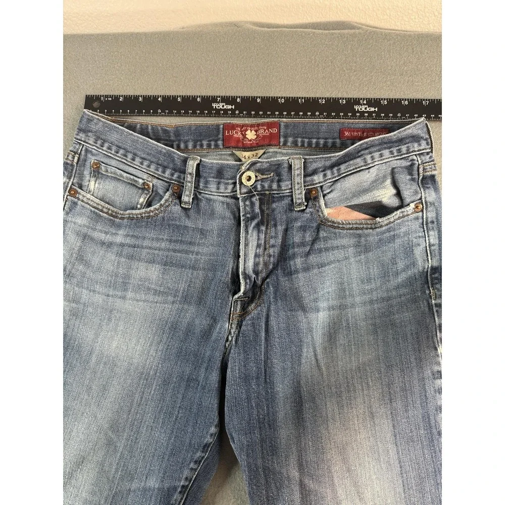 Lucky Brand 361 Vintage Straight Jeans Mens 34x30 Medium Wash Blue Denim Casual